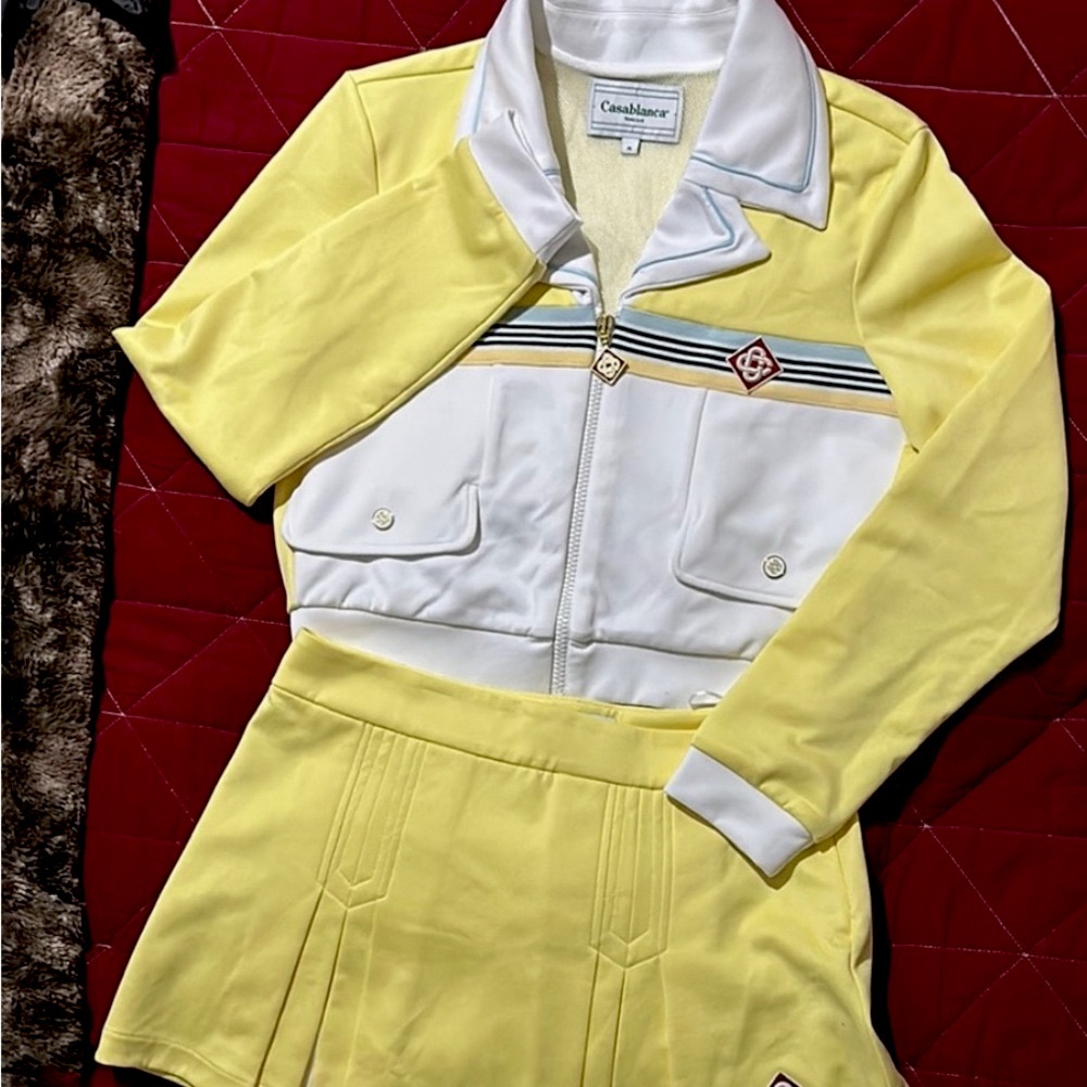 Casablanca Yellow and White Tennis Outfit